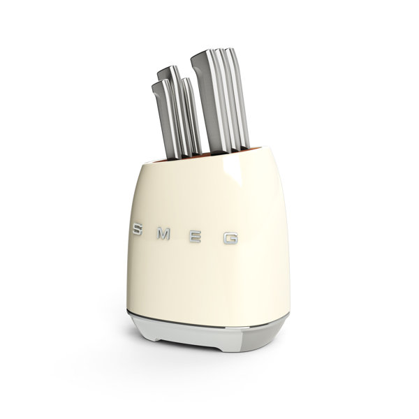 SMEG 7 Piece Knife Block Set & Reviews Perigold